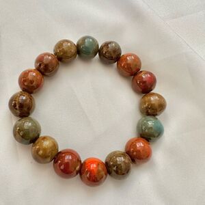 Ceramic beaded stretchy bracelet